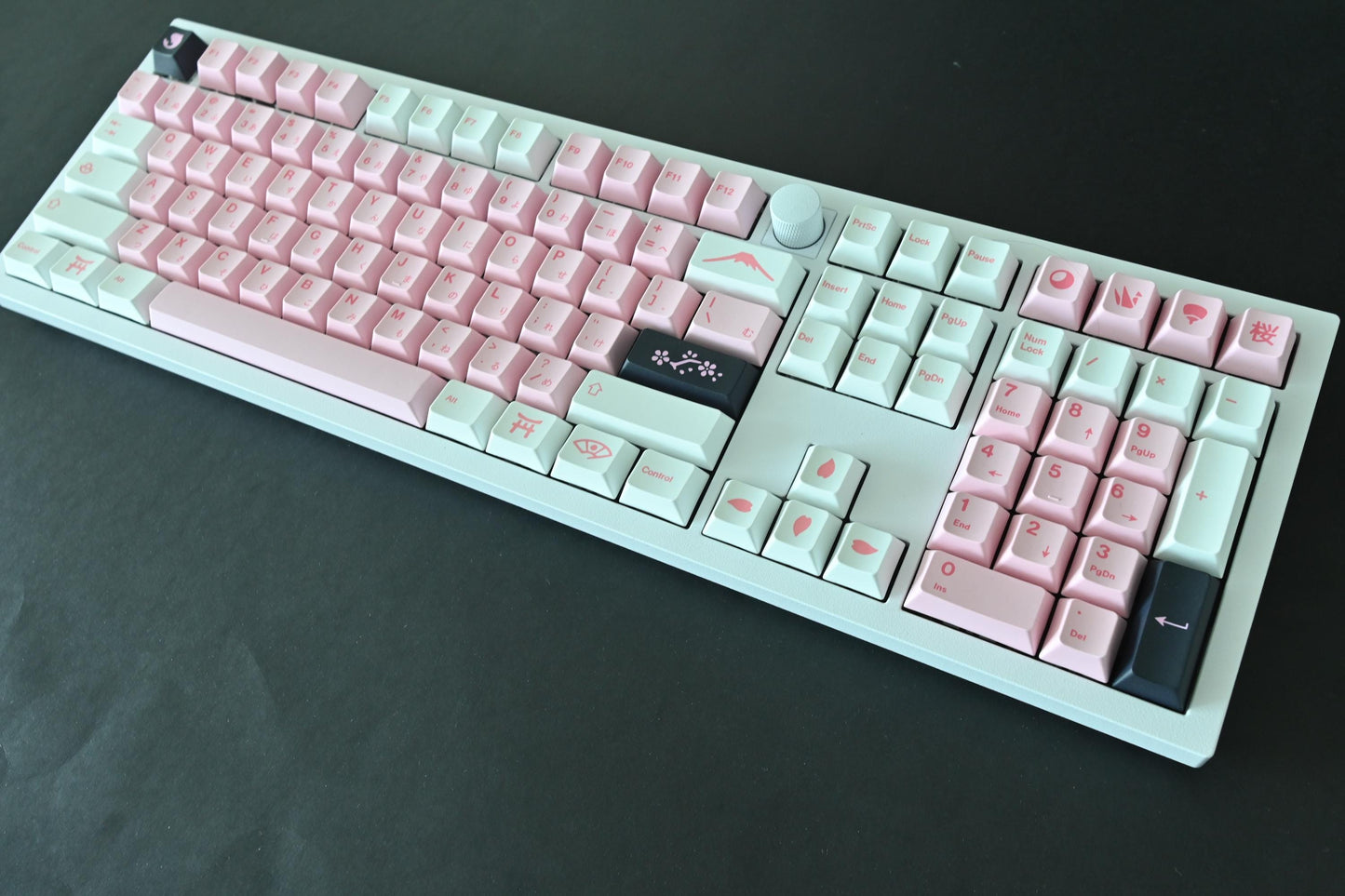 White Pink Sakura Cherry Blossom Japanese Keycap Set