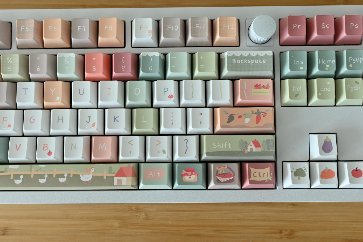 Cute Animal Farm Harvest Children Theme Keycap Set