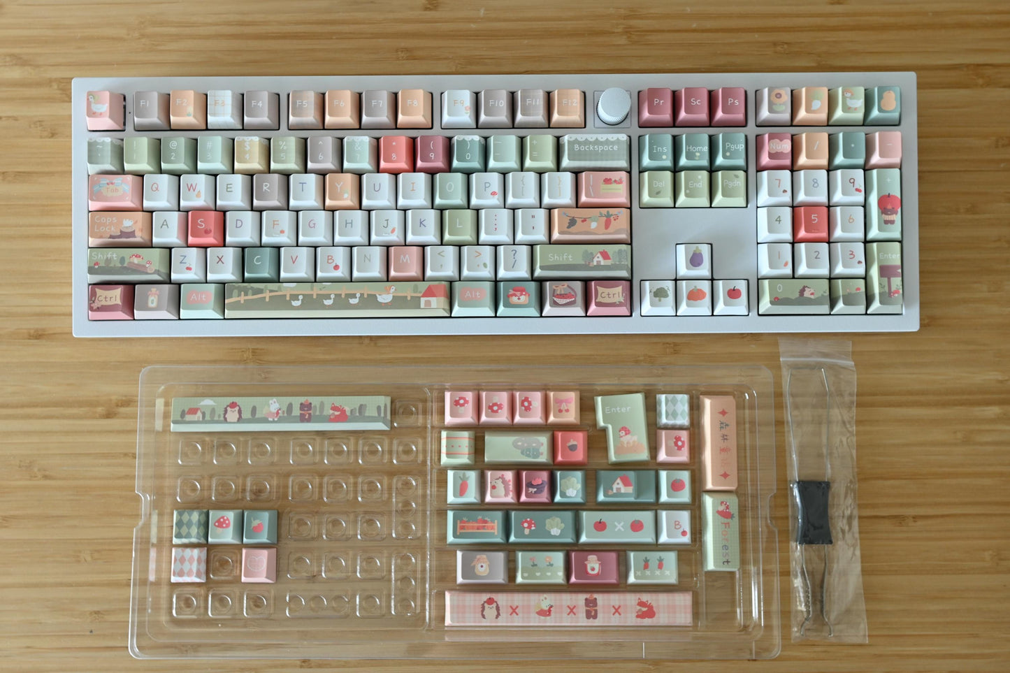 Cute Animal Farm Harvest Children Theme Keycap Set