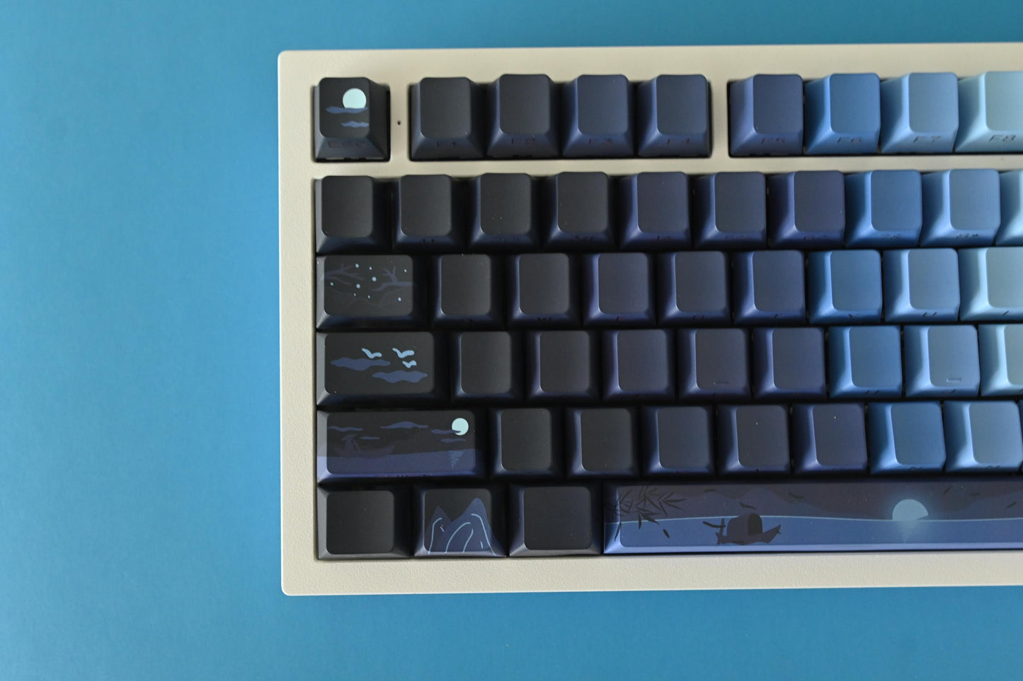Backlit Blue Night Sky Theme Side Print Keycap Set