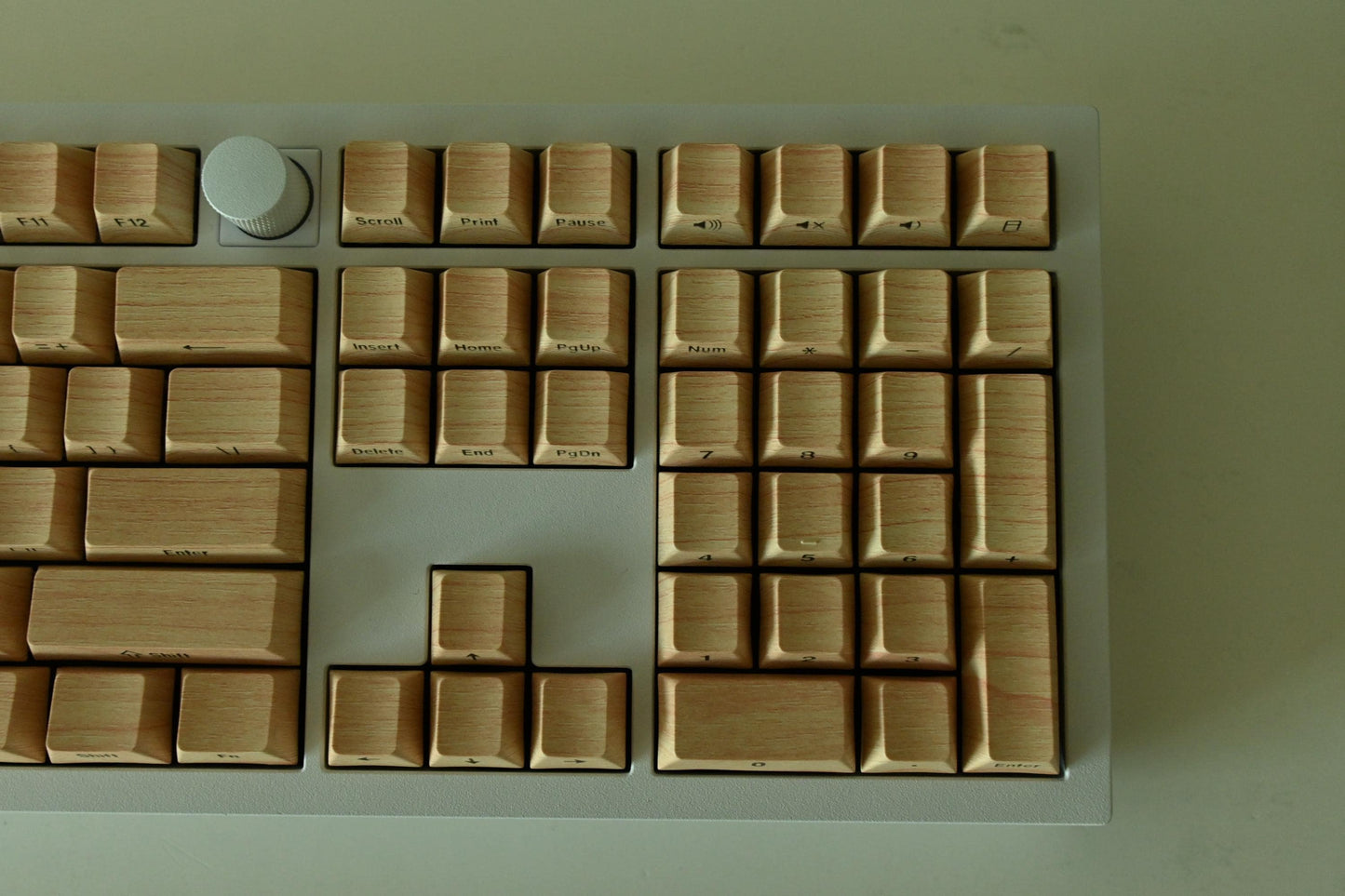 Backlit Birch Wood Imitation Keycap Set