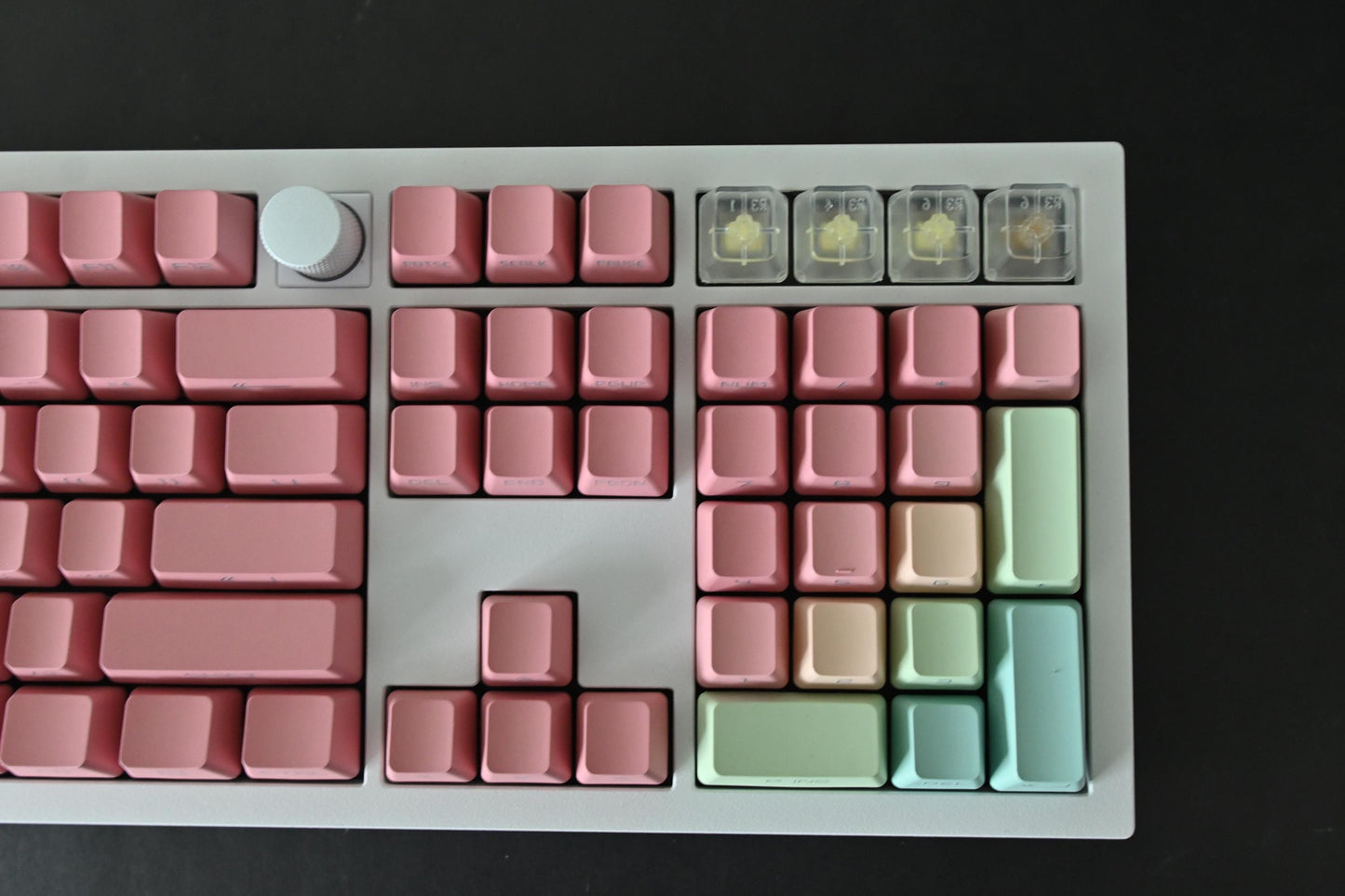 Backlit Pastel Rainbow Gradient Side Print Keycap Set