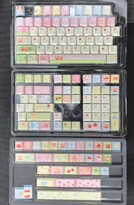 Cute Bear Spring Picnic Theme Keycap Set