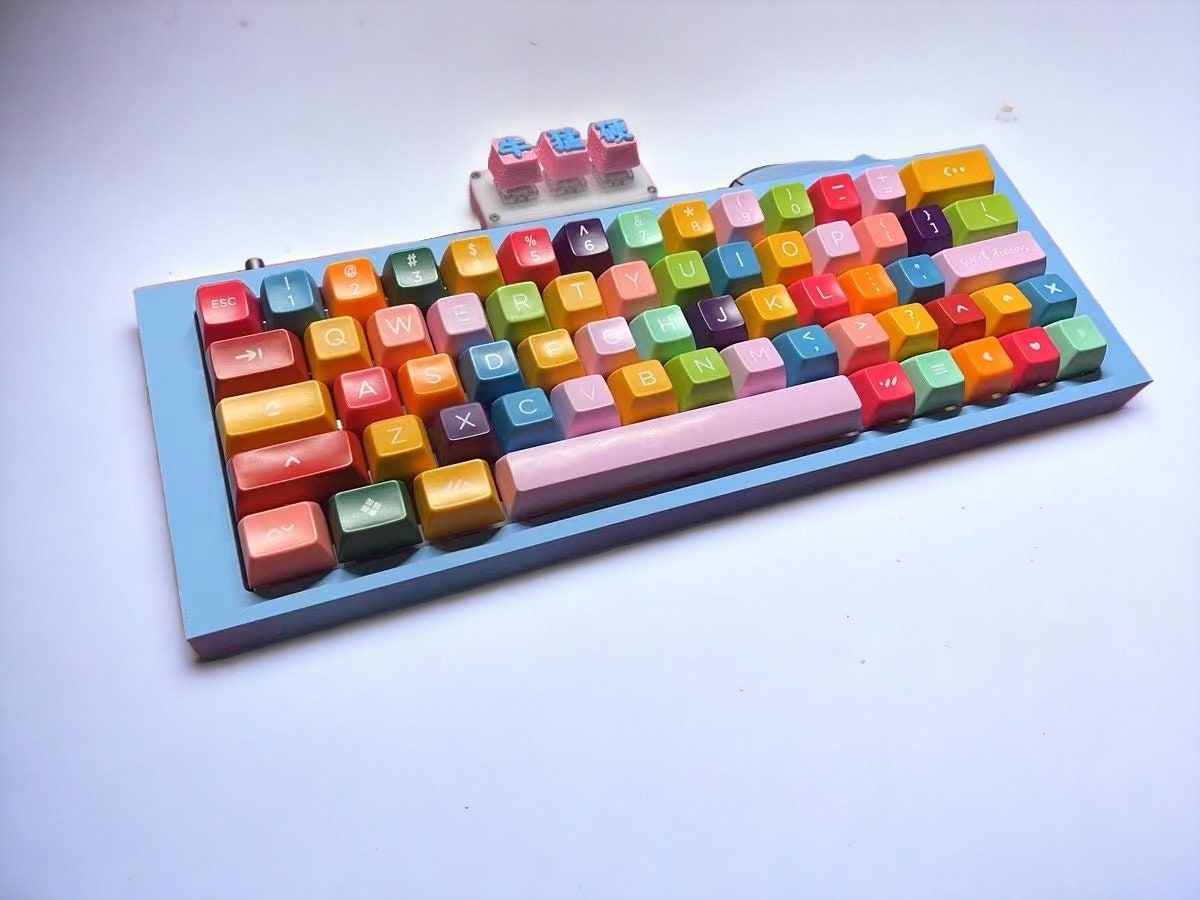 Cute Rainbow Color Keycap Set