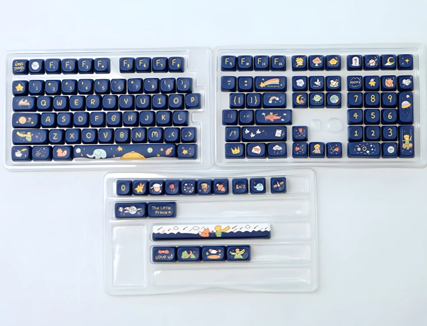 Dark Blue Cartoon Boy Galaxy Keycap