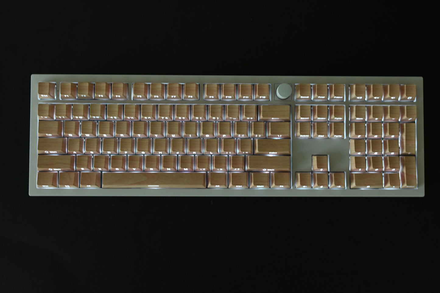 Backlit Birch Wood Imitation Keycap Set