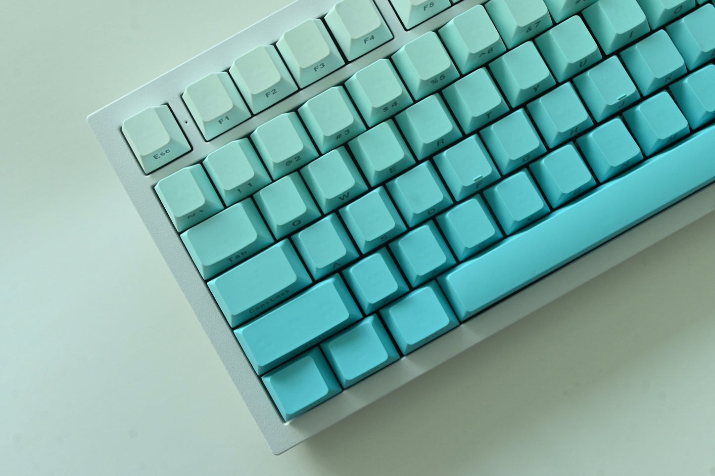 Turquoise Blue Gradient Side Print Keycap Set