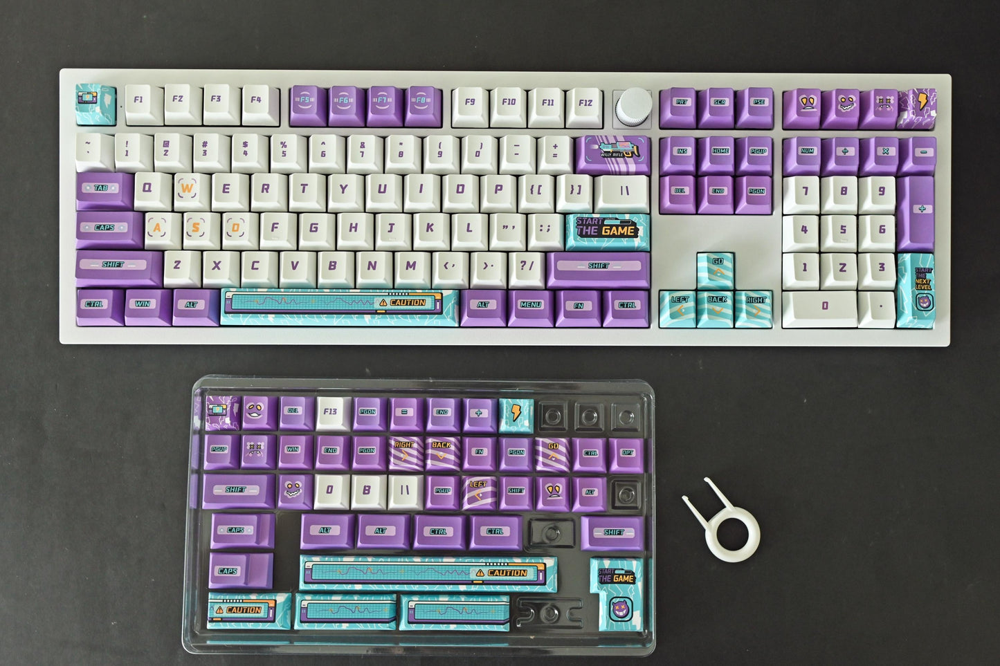 Purple Retro Arcade Game Keycap Set