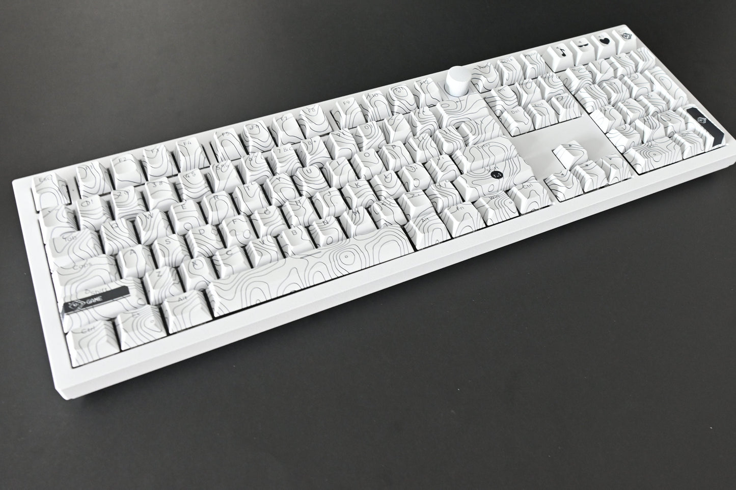 Backlit White Contour Waves Lines Keycap Set