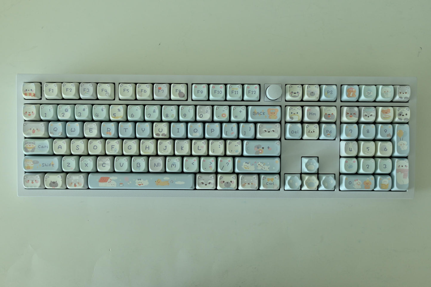 Cute Dog in the Clouds Sky Keycap Set