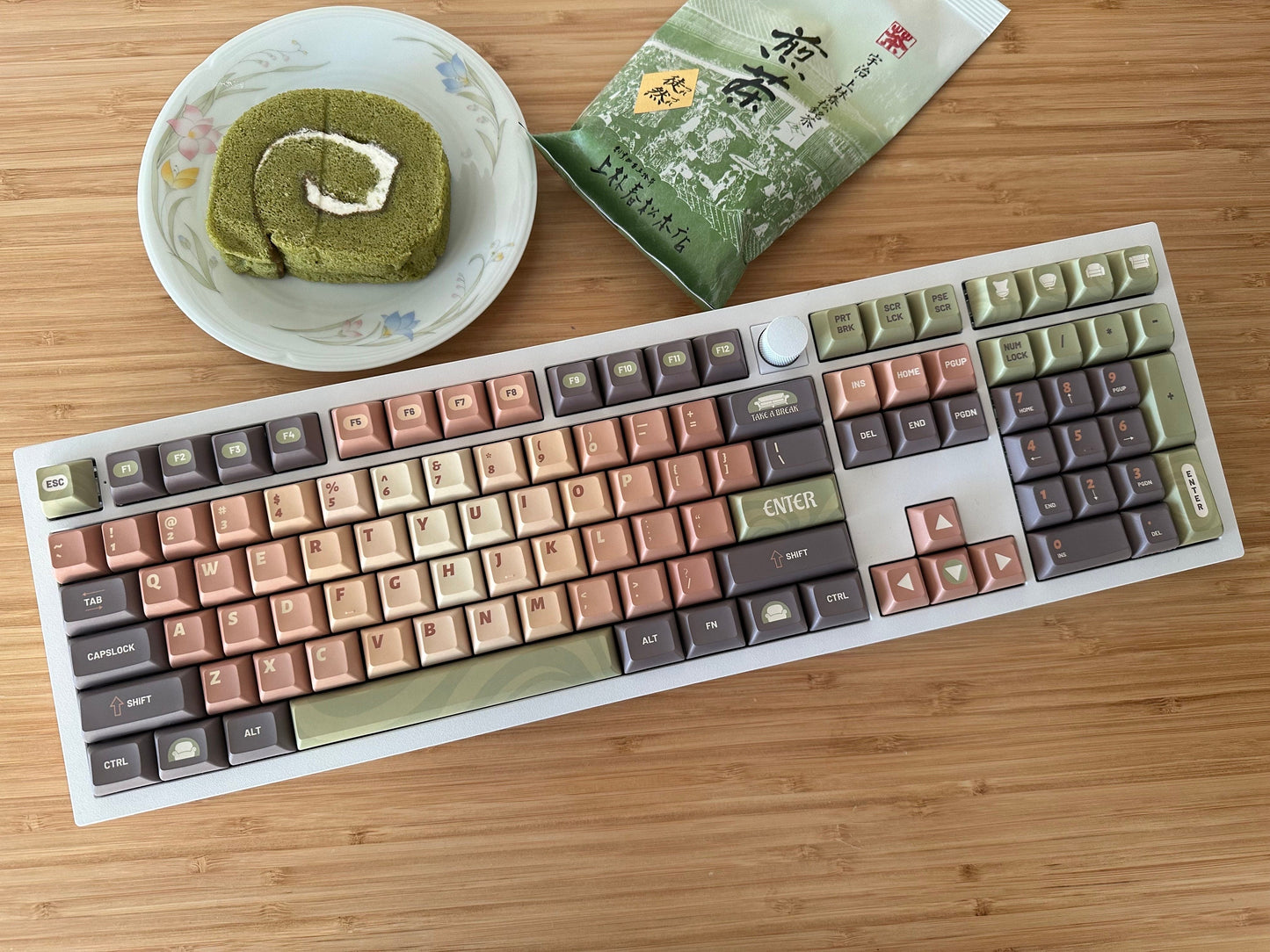 Cute Cafe Green Tea Dessert Keycap Set