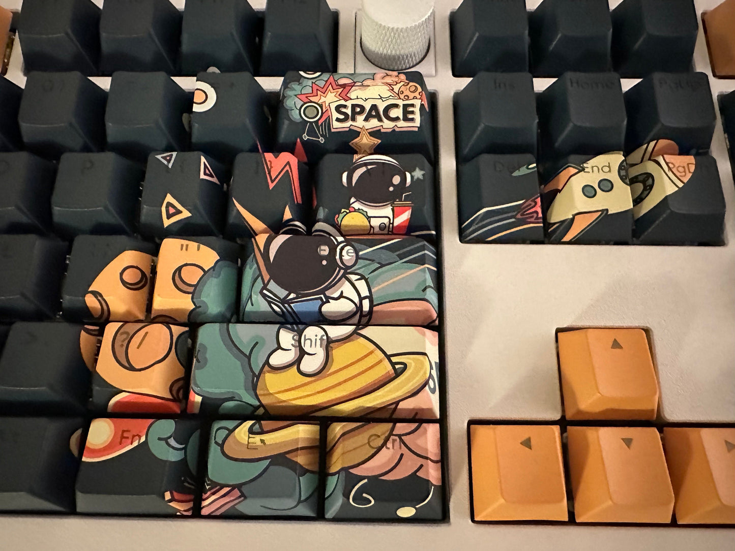 Backlit Comic Cartoon Astronaut Keycap Set