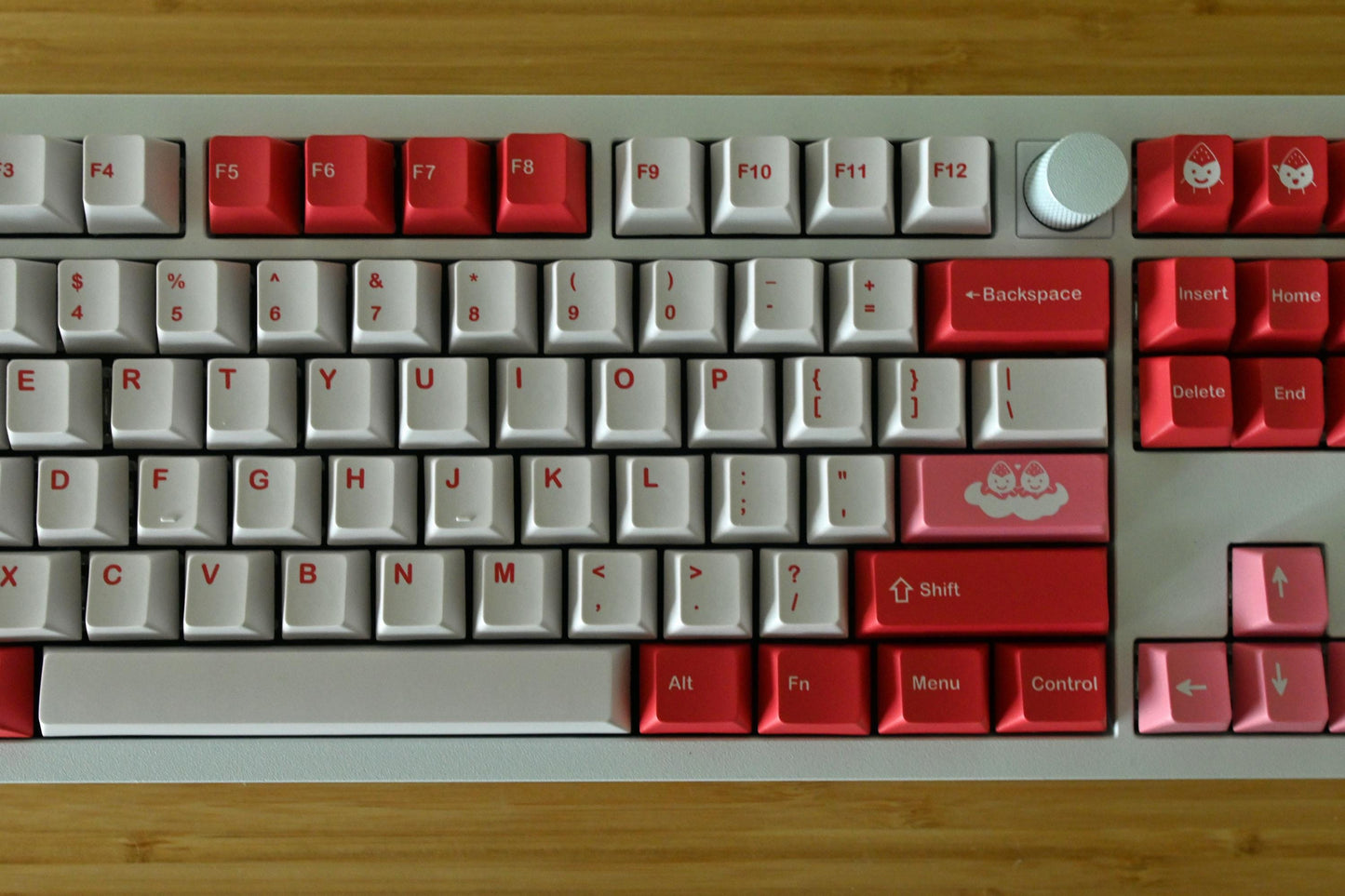 Cute Strawberry Red Bean Mochi Dessert Keycap Set