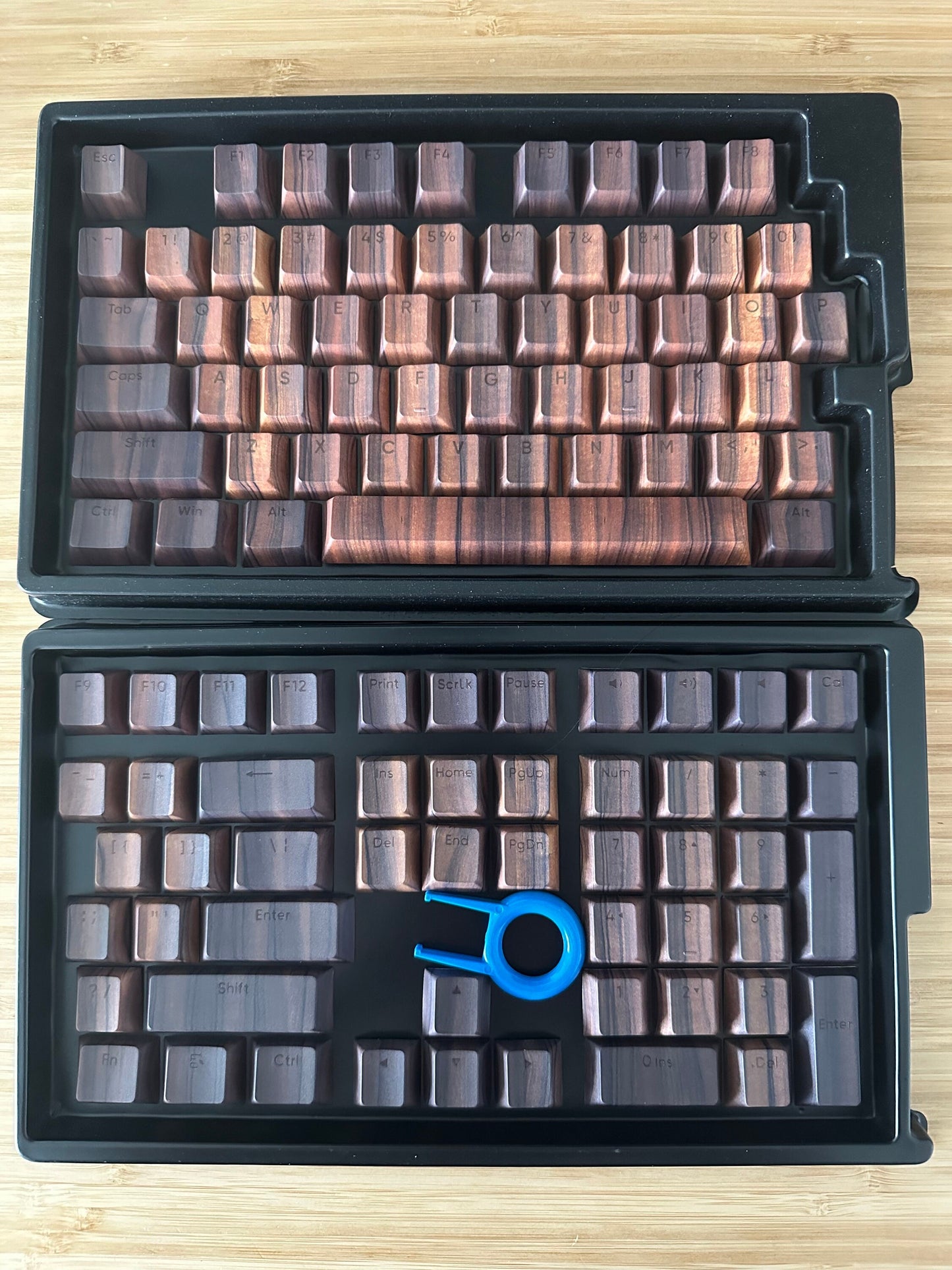 Backlit Walnut Wood Imitation Keycap Set