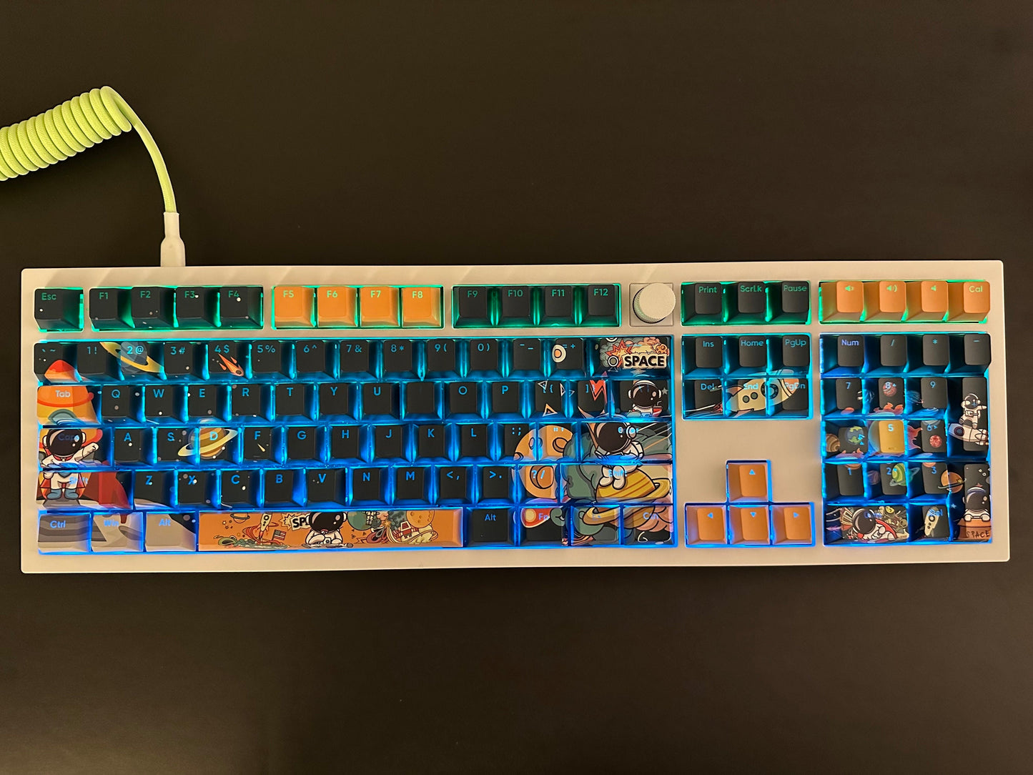 Backlit Comic Cartoon Astronaut Keycap Set