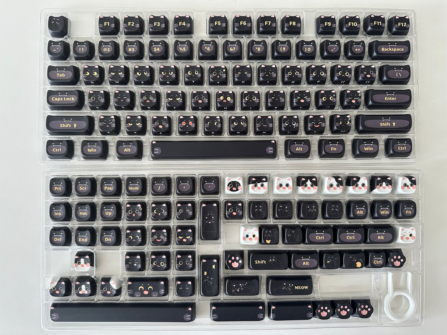 Cute Milk Black Cat Gaming Keycap Set