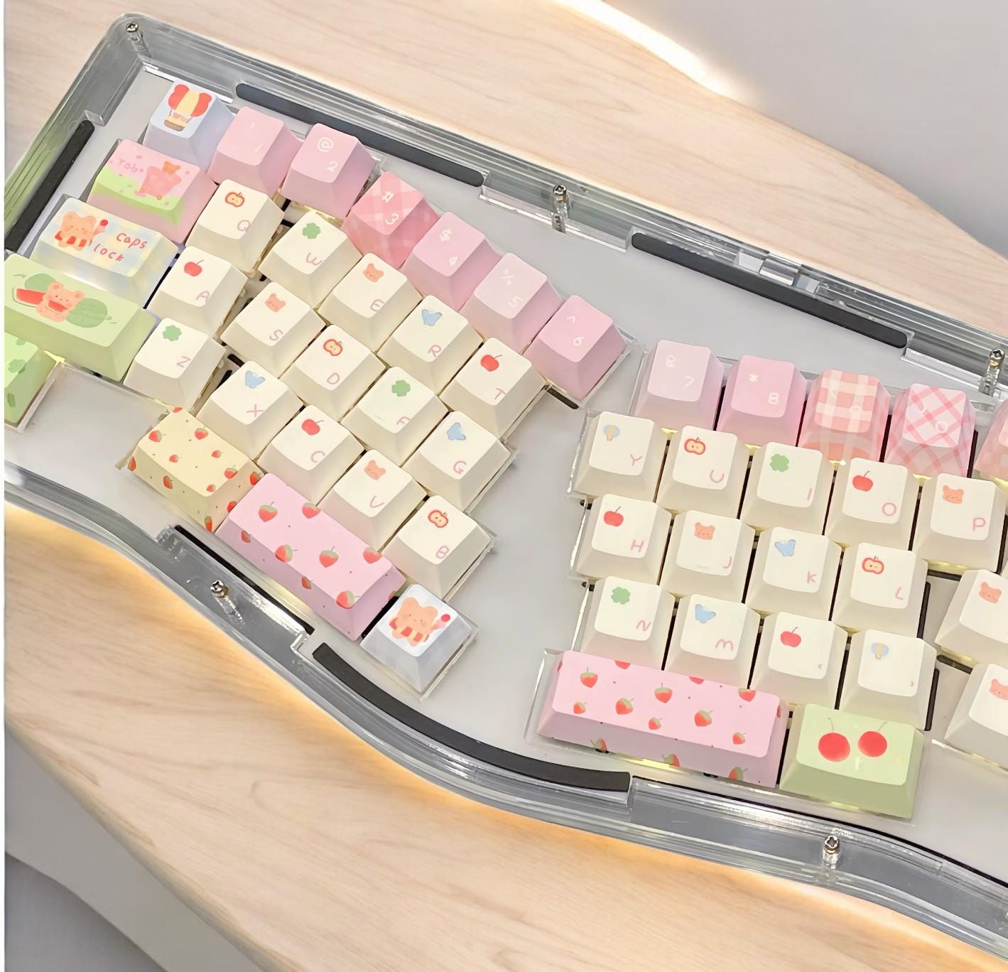Cute Bear Spring Picnic Theme Keycap Set