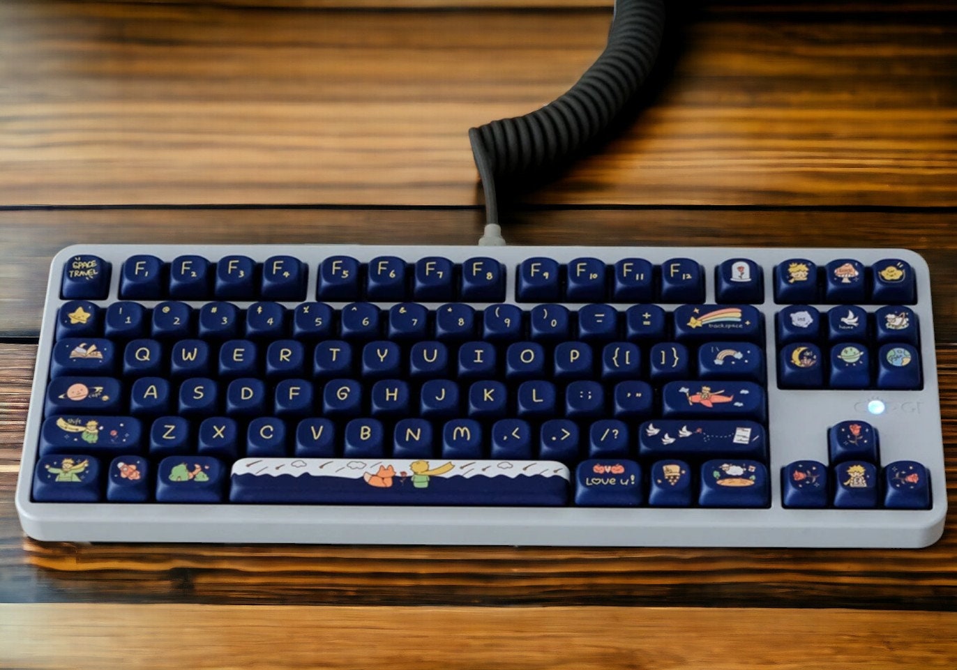 Dark Blue Cartoon Boy Galaxy Keycap
