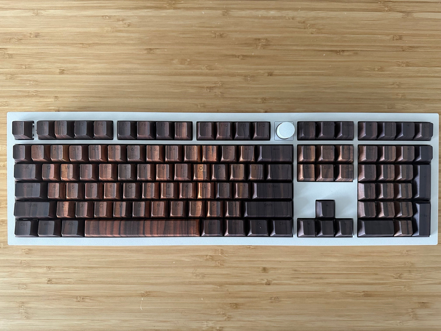 Backlit Walnut Wood Imitation Keycap Set