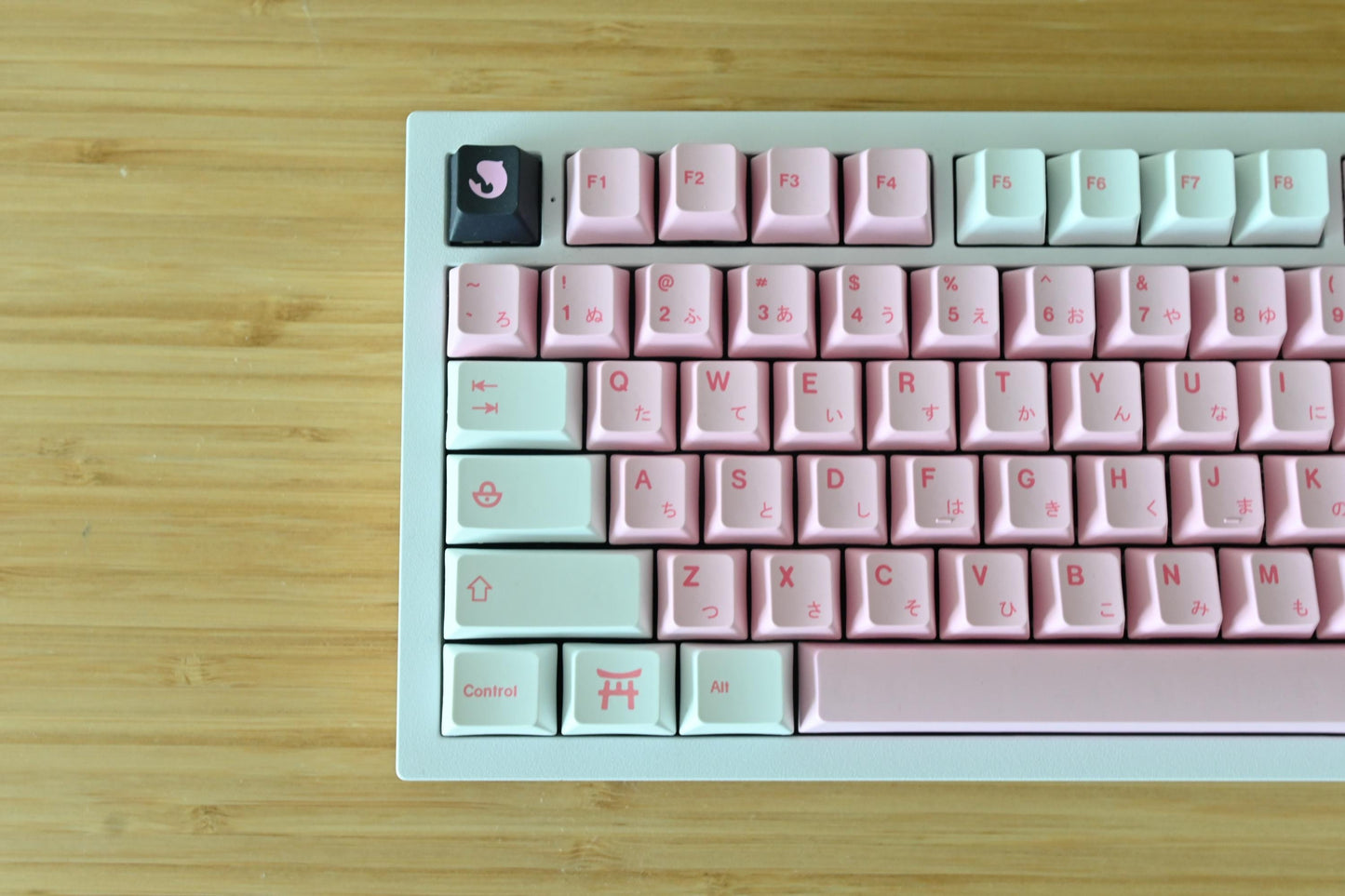 White Pink Sakura Cherry Blossom Japanese Keycap Set