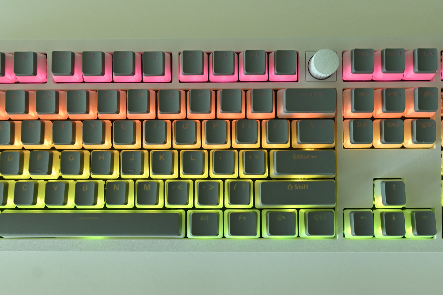 Backlit Translucent Grey Pudding Keycap Set