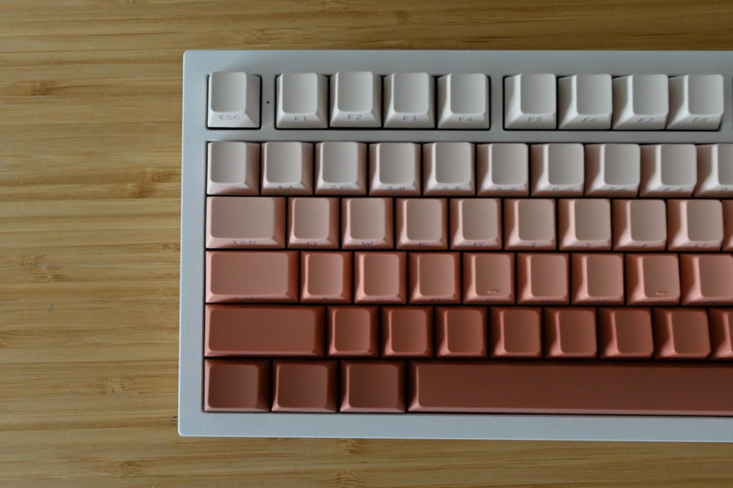 Backlit Pink Red Gradient Side Print Keycap Set