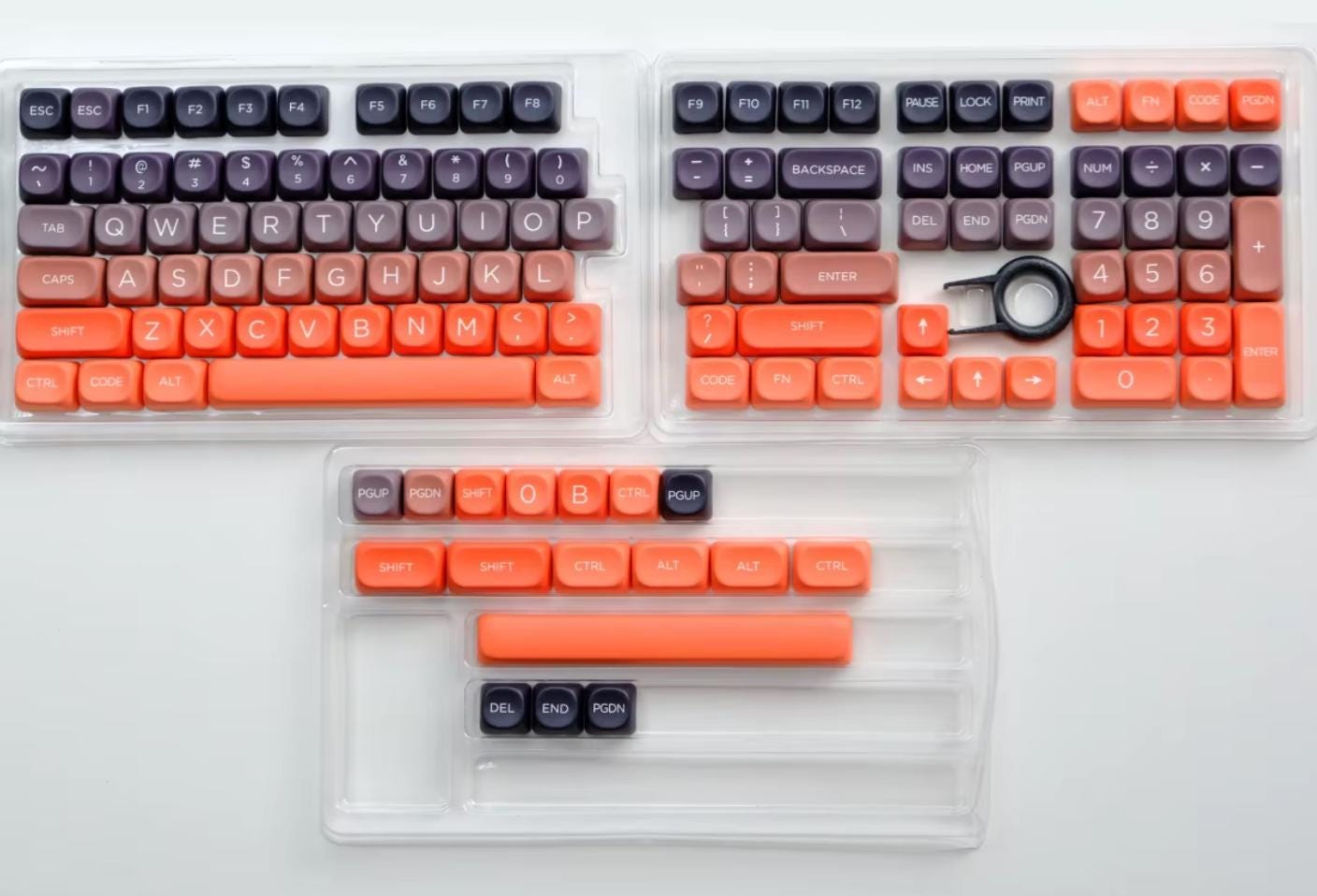 Orange Black Gradient Autumn Sunset Theme Keycap Set