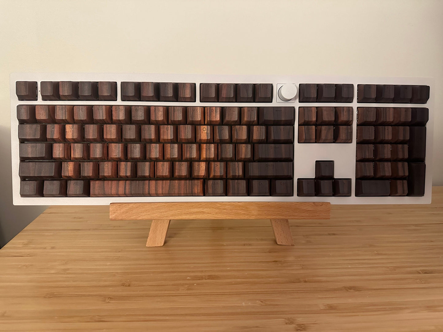 Backlit Walnut Wood Imitation Keycap Set