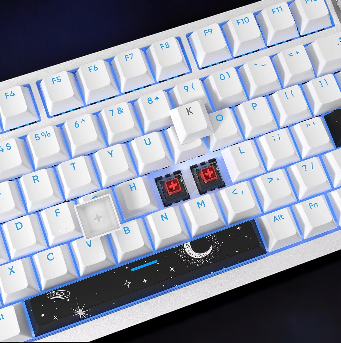Backlit Black and White Astronaut keycap Set
