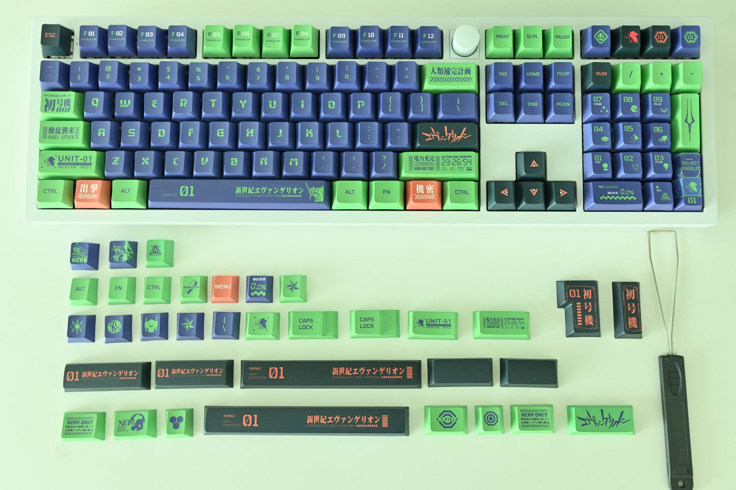 Eva Unit 01 Mecha Robot Japanese Anime Theme Keycap Set