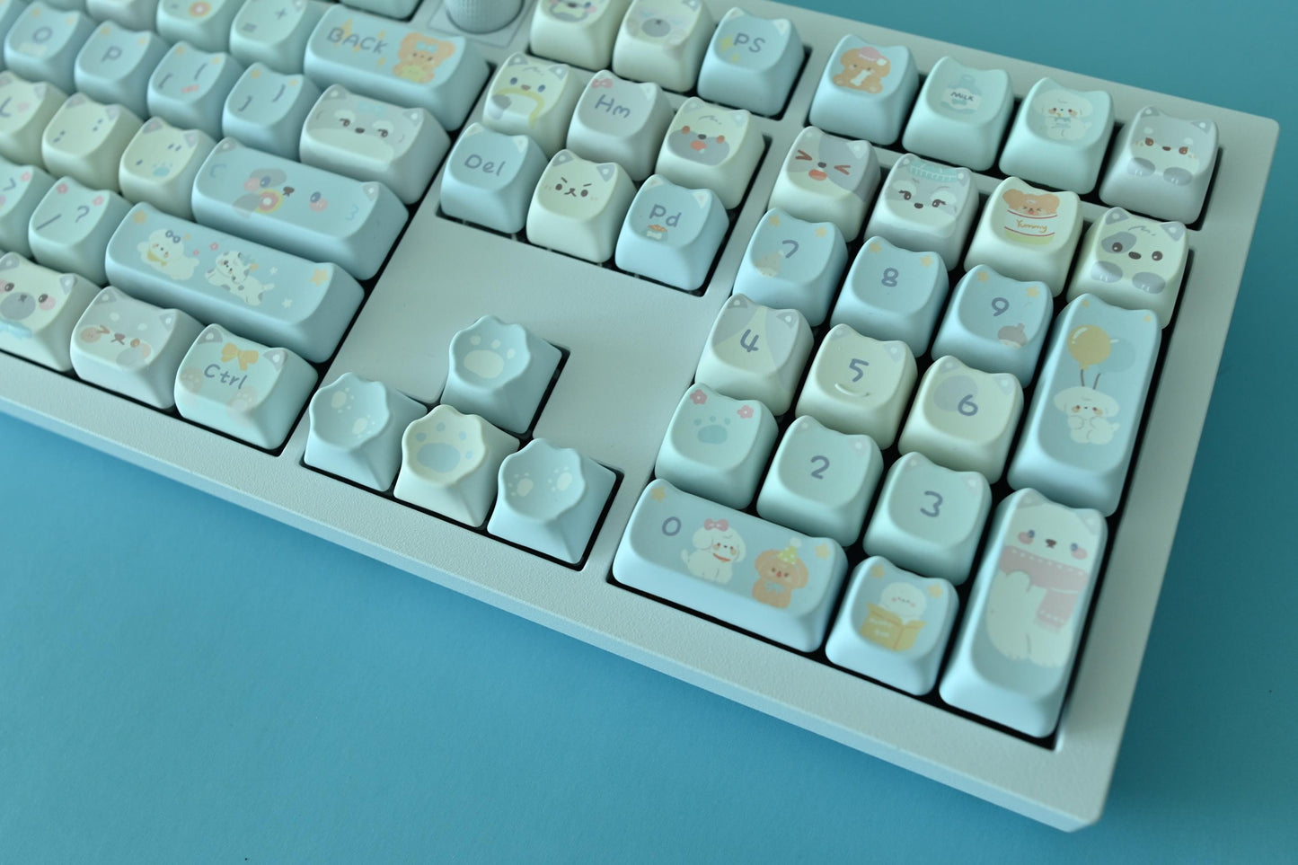 Cute Dog in the Clouds Sky Keycap Set