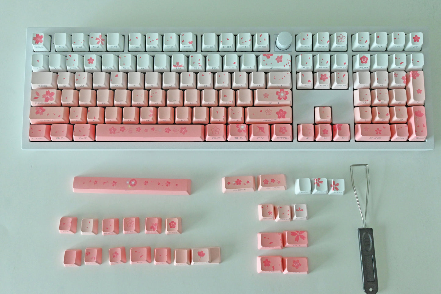 Backlit Soft Pink Cherry Blossom Keycap Set