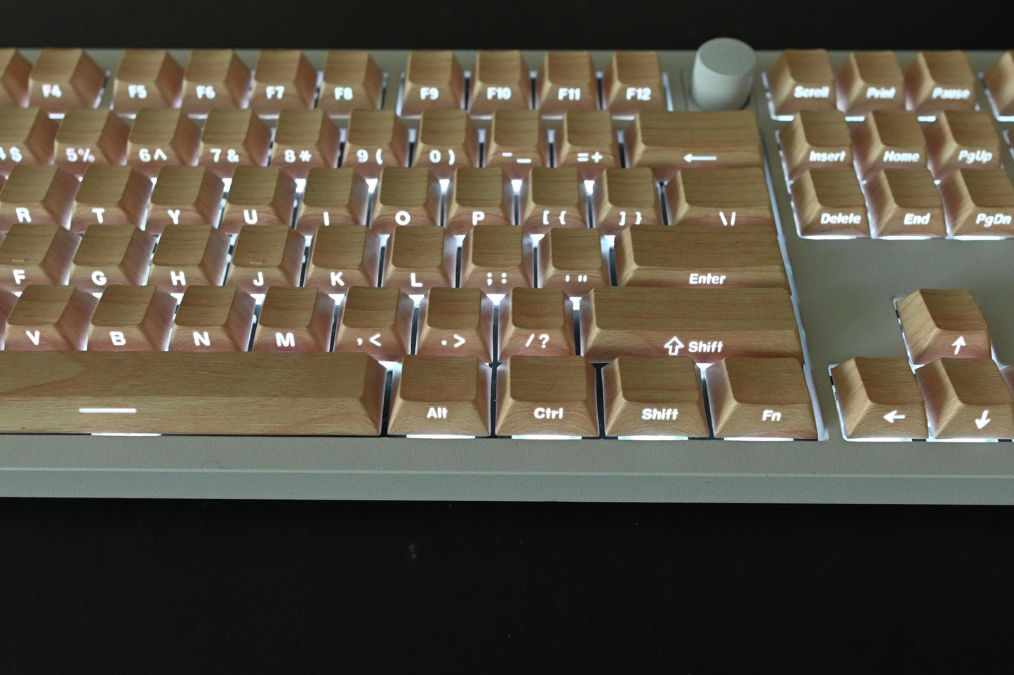 Backlit Birch Wood Imitation Keycap Set