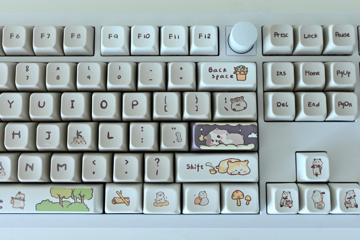 Cute Hamster Mouse Night Sky Keycap Set