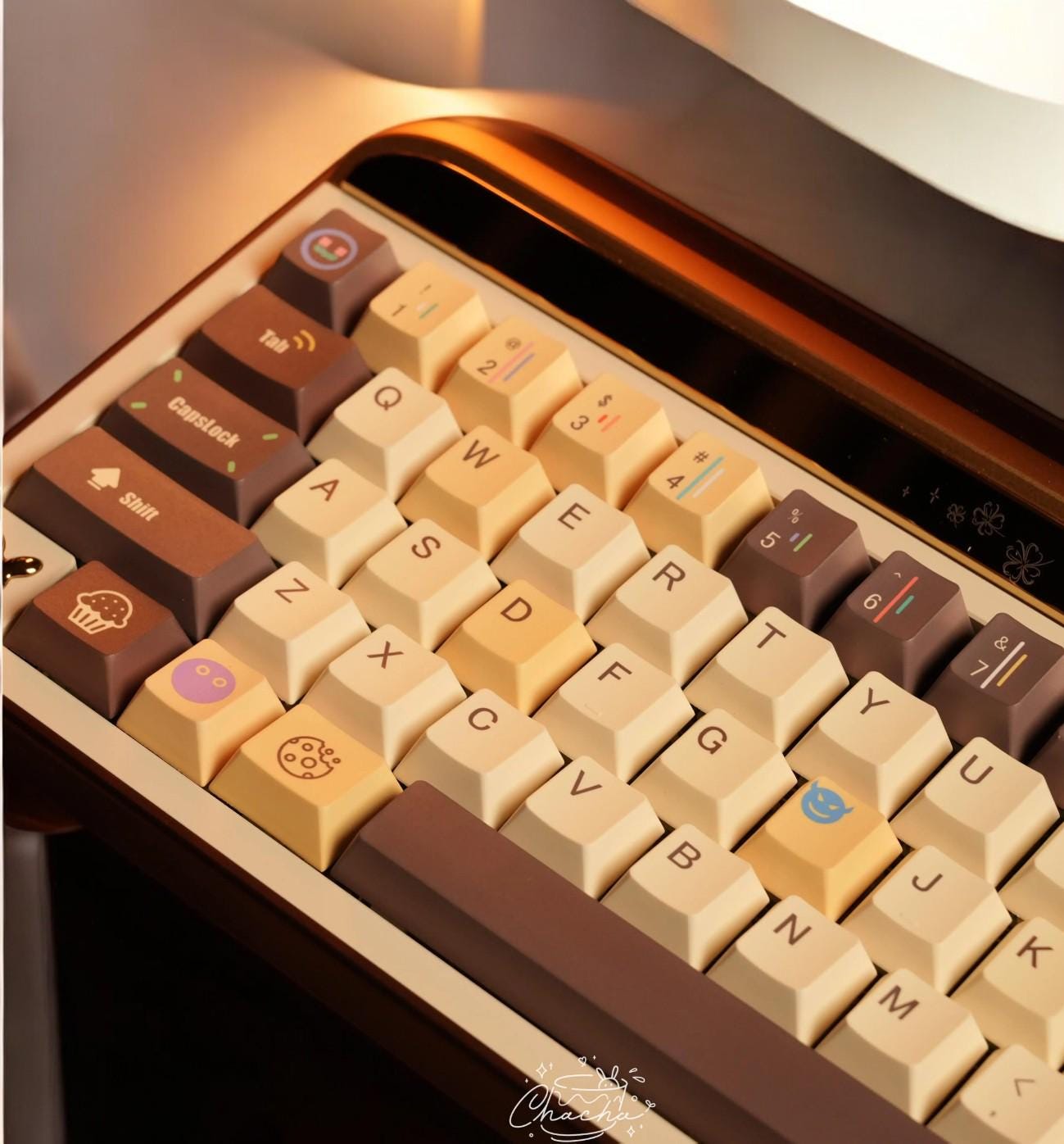 Cute Caramel Chocolate Dessert Keycap Set