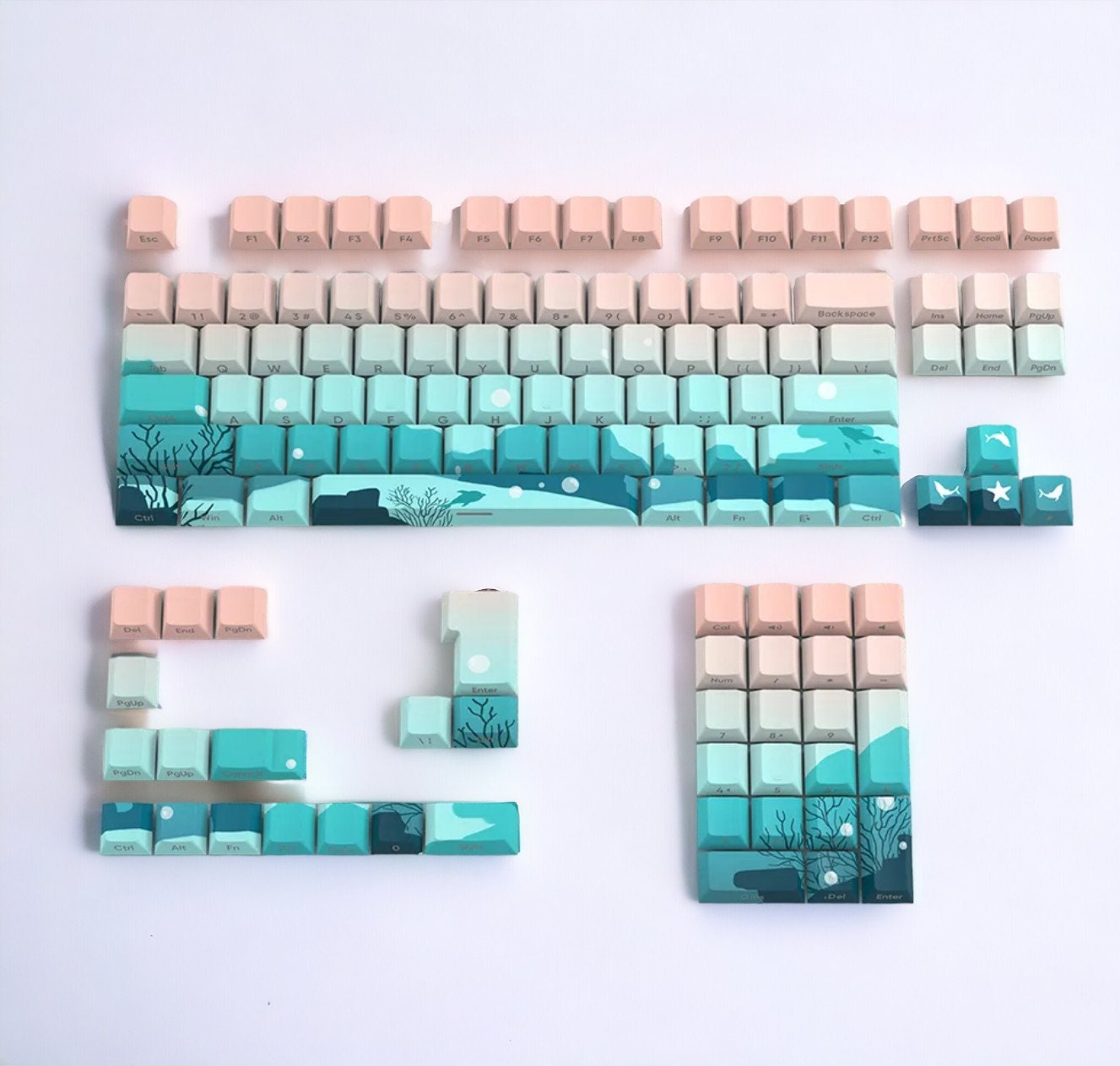 Aqua Dream Deep Ocean Theme Keycap Set