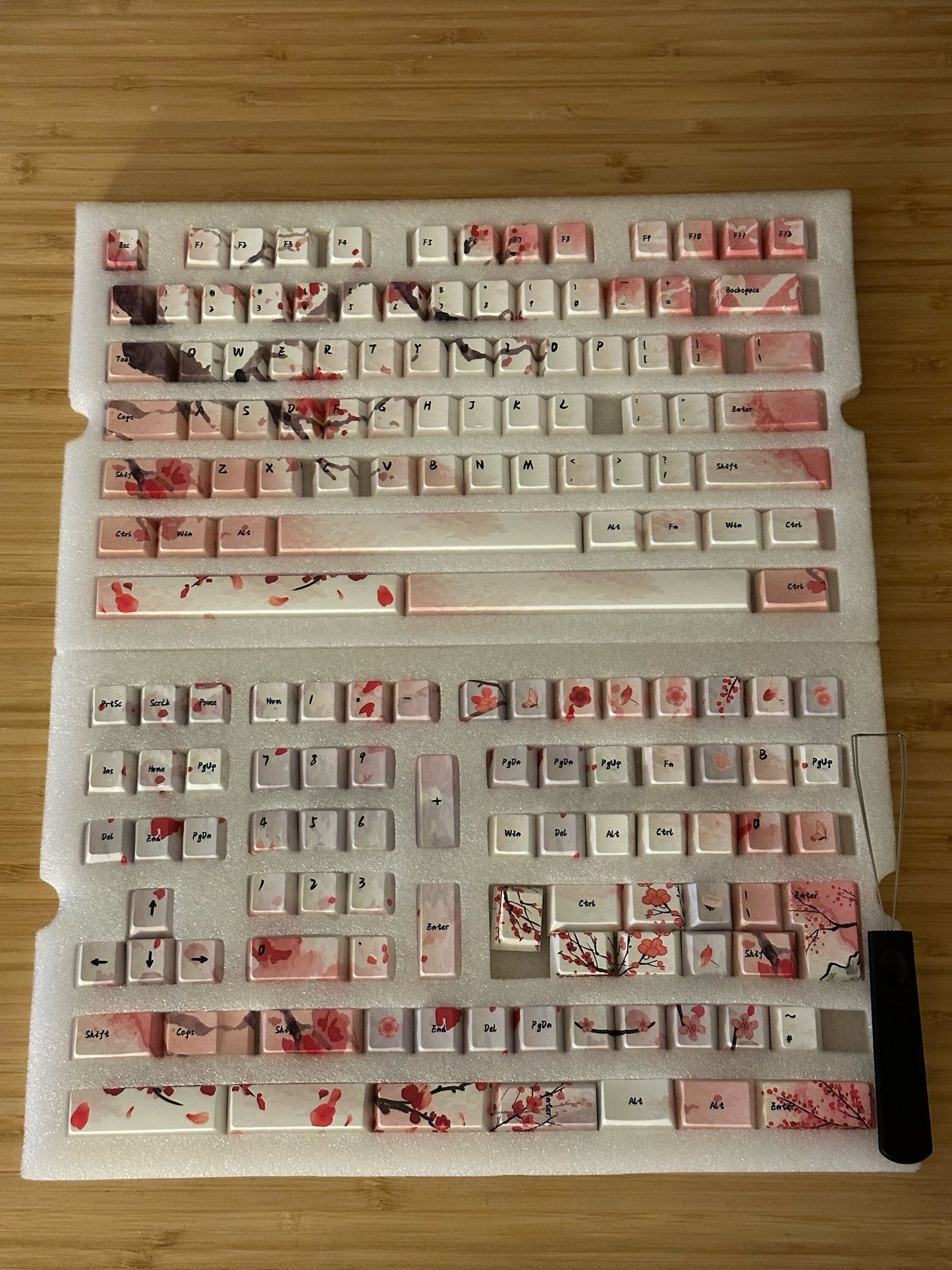 Red Sakura Cherry Blossom Keycap Set