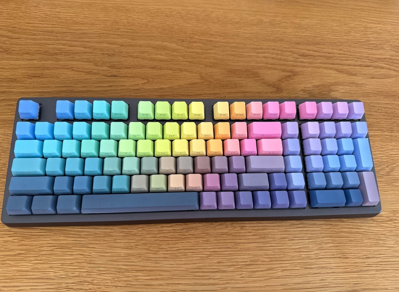 Backlit Pastel Rainbow Gradient Keycap Set