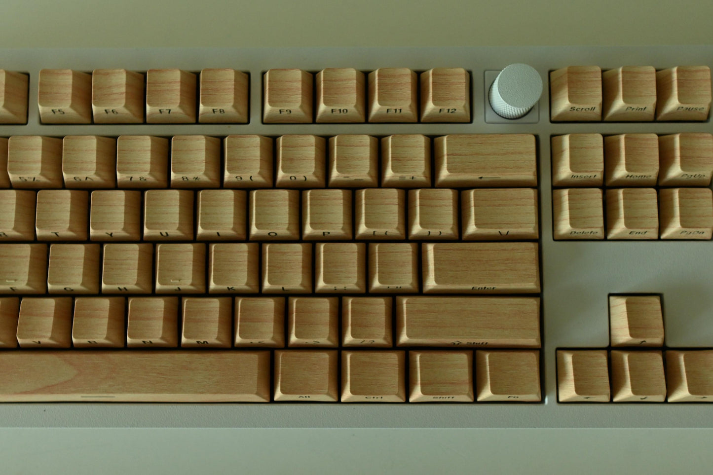 Backlit Birch Wood Imitation Keycap Set
