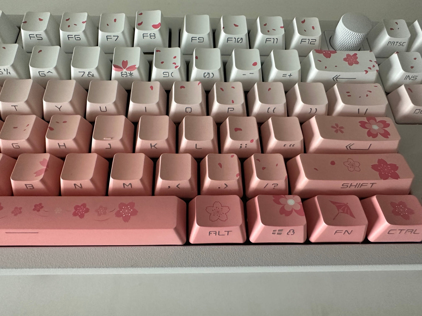 Backlit Soft Pink Cherry Blossom Keycap Set