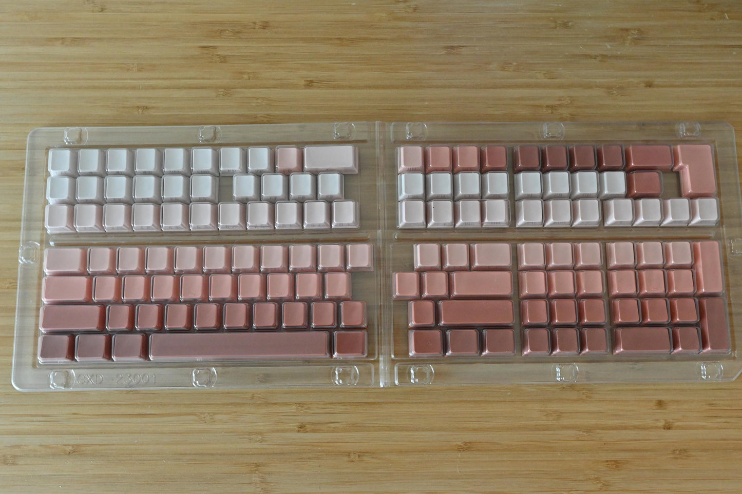 Backlit Pink Red Gradient Side Print Keycap Set