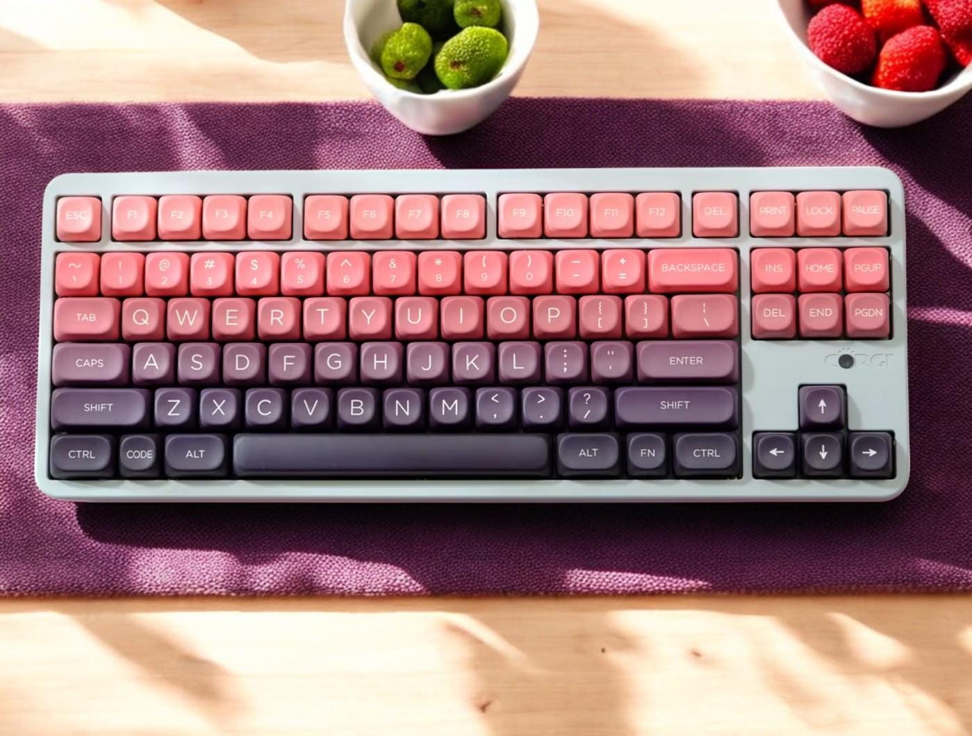 Red Purple Berry Mochi Dessert Keycap Set