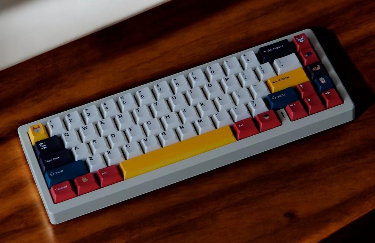 Simple Forest Animal Theme Keycap Set