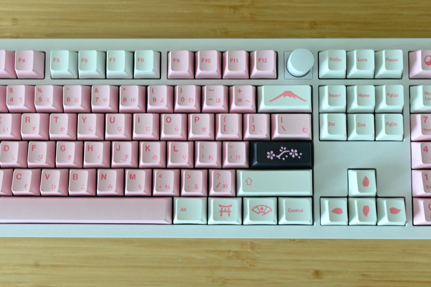 White Pink Sakura Cherry Blossom Japanese Keycap Set
