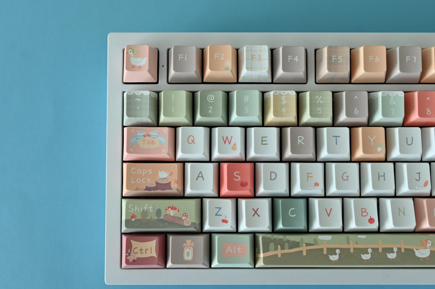Cute Animal Farm Harvest Children Theme Keycap Set
