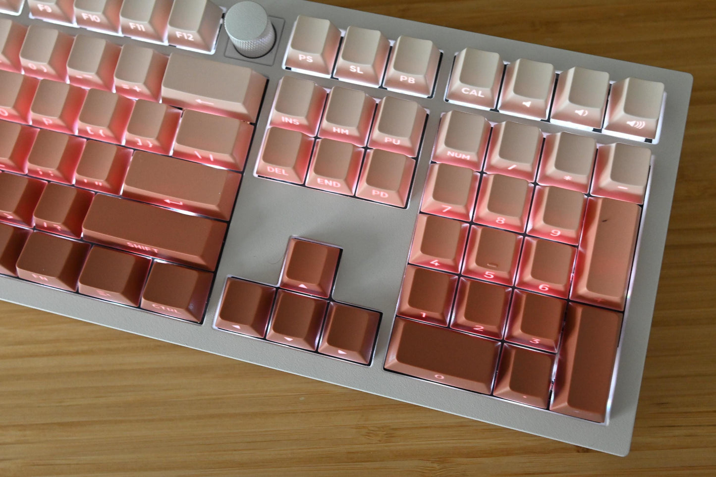 Backlit Pink Red Gradient Side Print Keycap Set