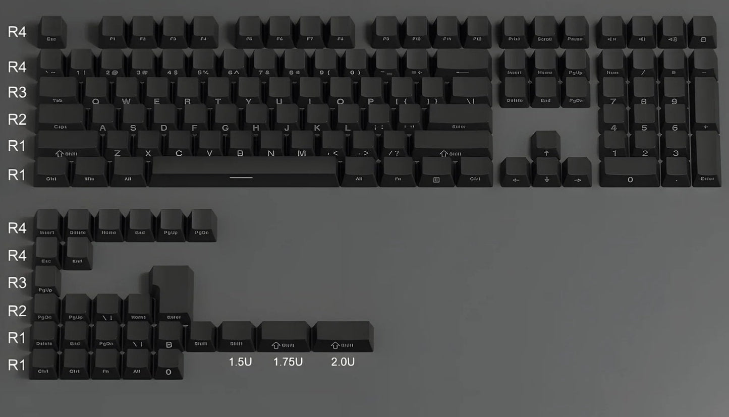 Black Backlit Side Print Keycap Set
