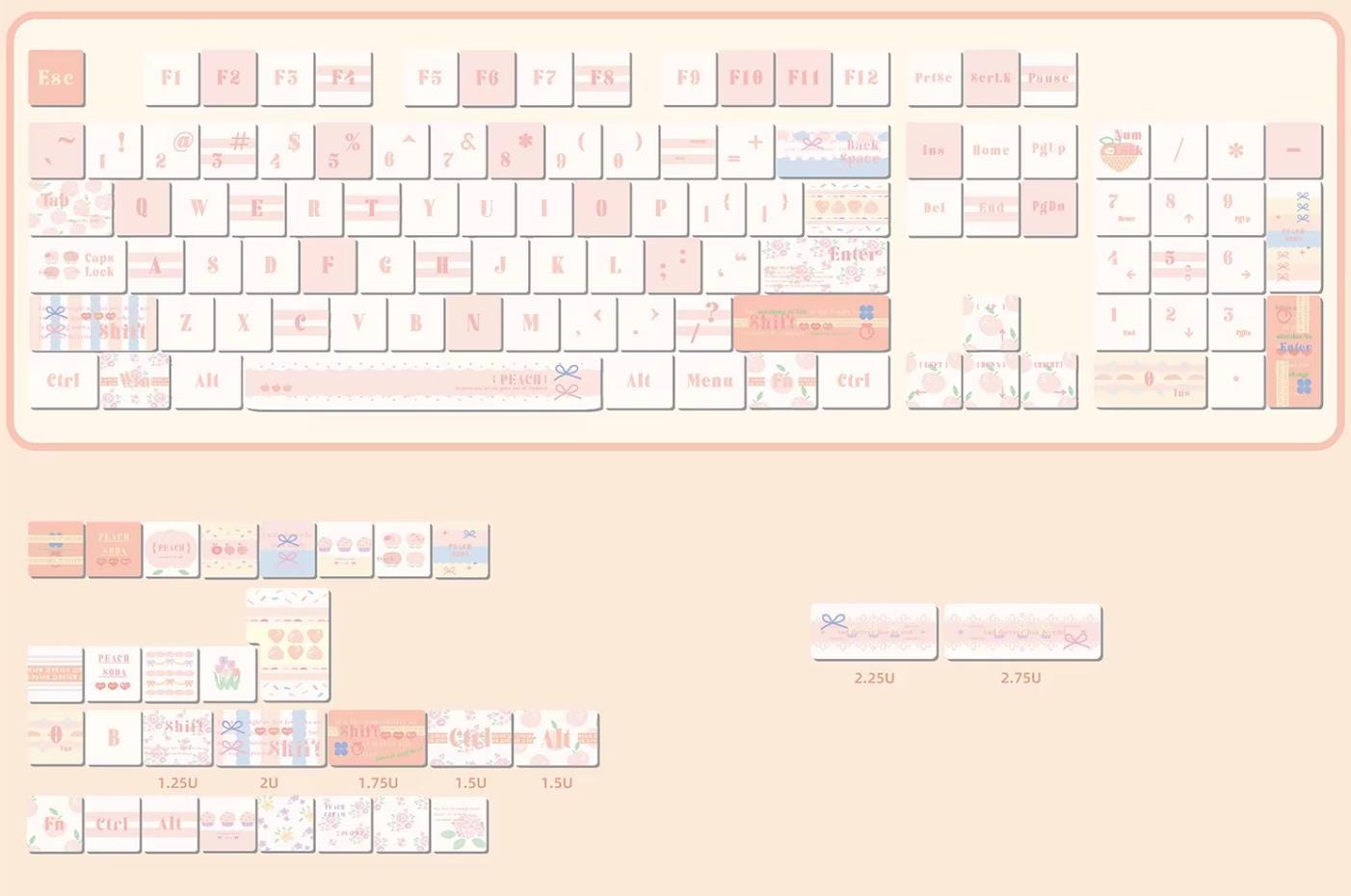 Peach Bubbles Keycap Set