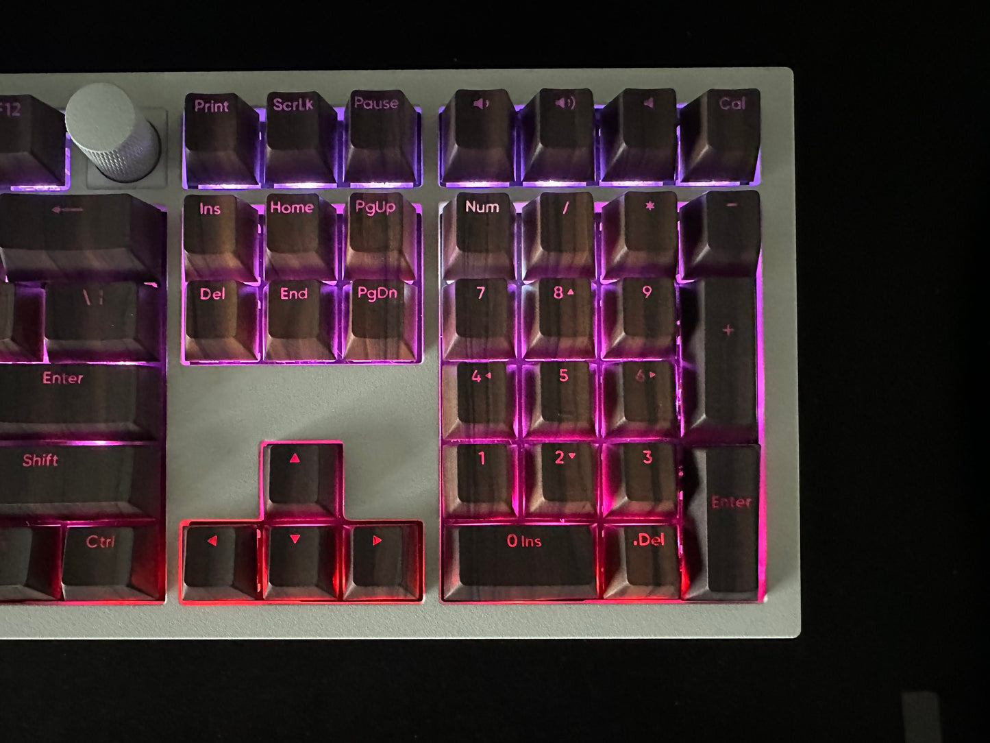 Backlit Walnut Wood Imitation Keycap Set