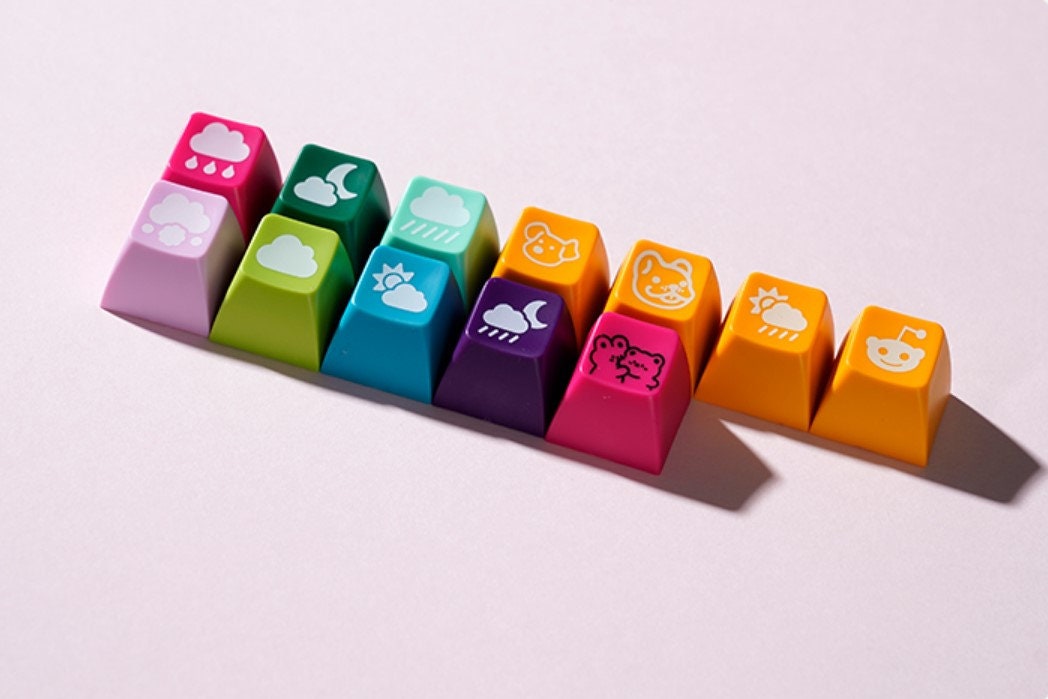 Cute Rainbow Color Keycap Set